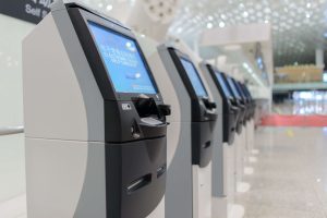 Self service kiosk for check in