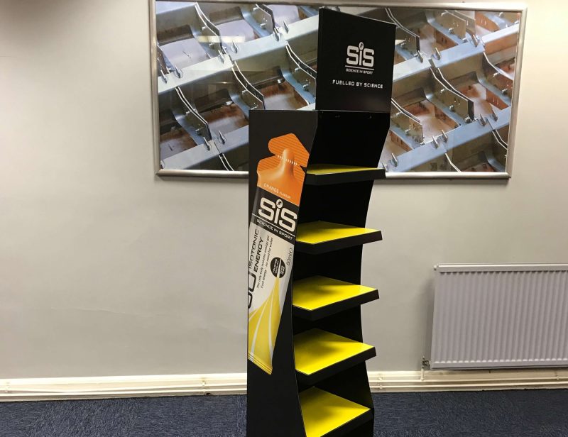 Science in Sport Retail Display Stand Side metal fabrication