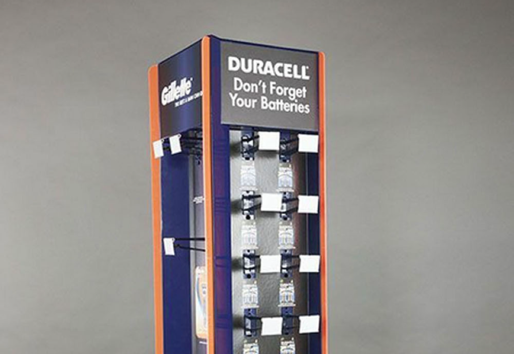 Duracell and Gillette point of sale stand